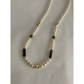 Tiger eye pearl necklace