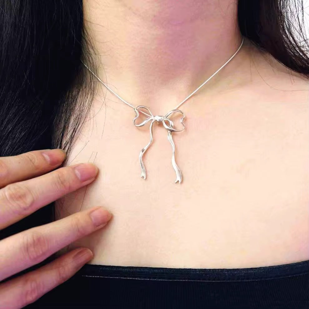 Coolife - Heart Ribbon Necklace Pendant