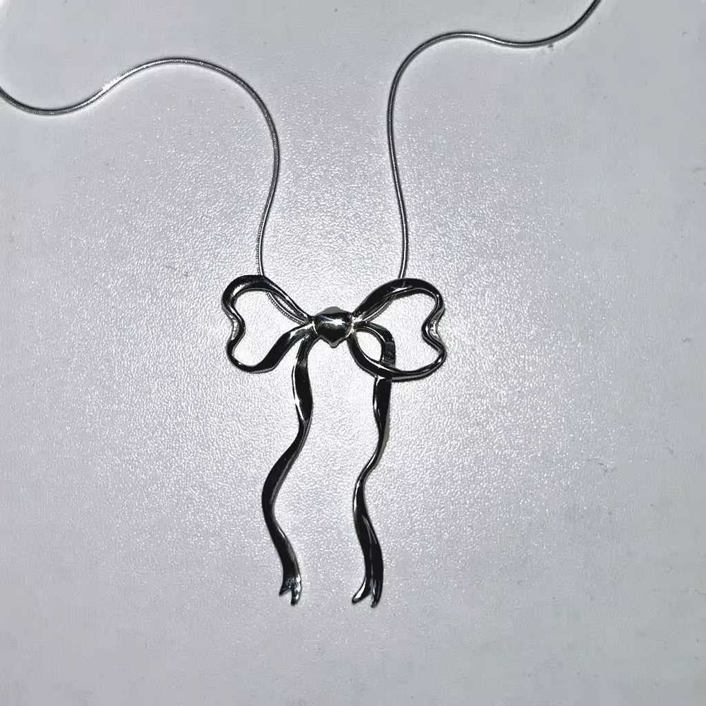 Coolife - Heart Ribbon Necklace Pendant