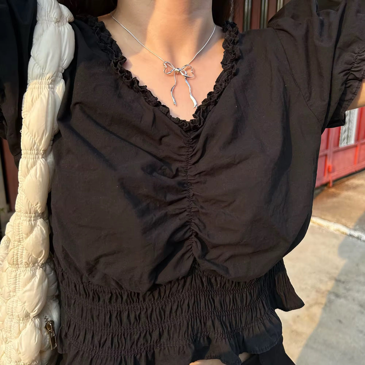 Coolife - Heart Ribbon Necklace Pendant