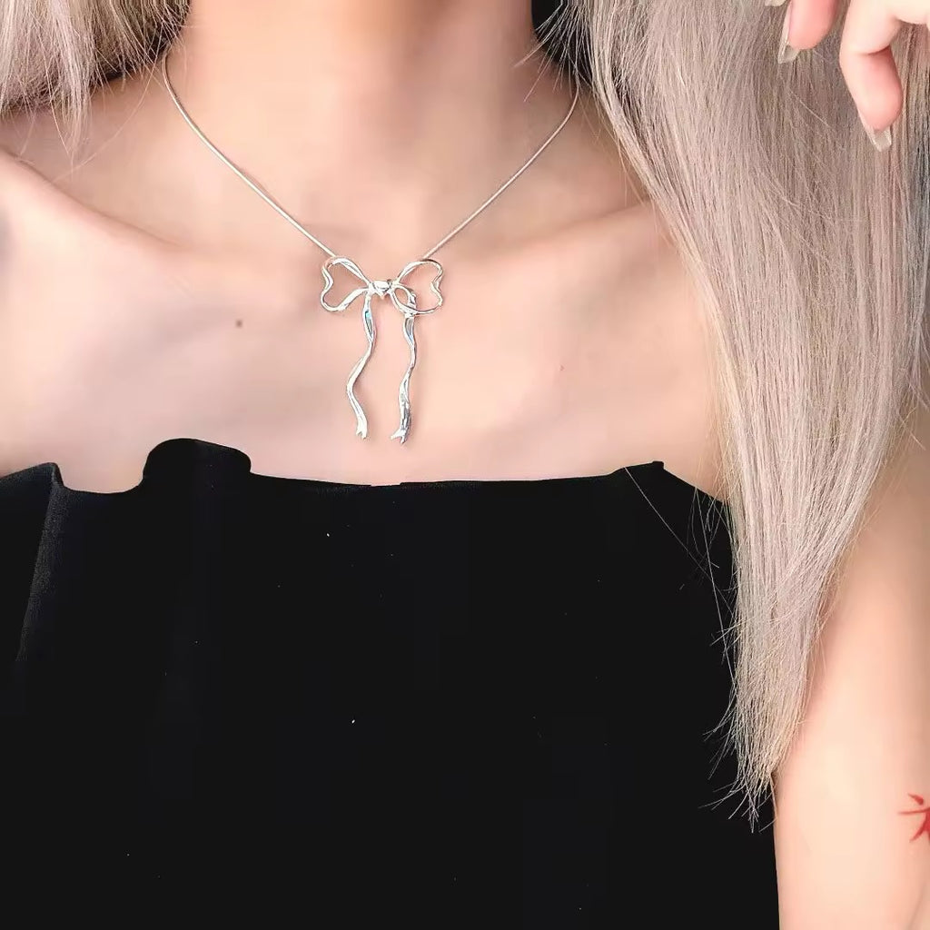 Coolife - Heart Ribbon Necklace Pendant